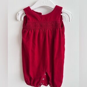 RALPH LAUREN RED CORDUROY SMOCKED ROMPER *SIZE 3M